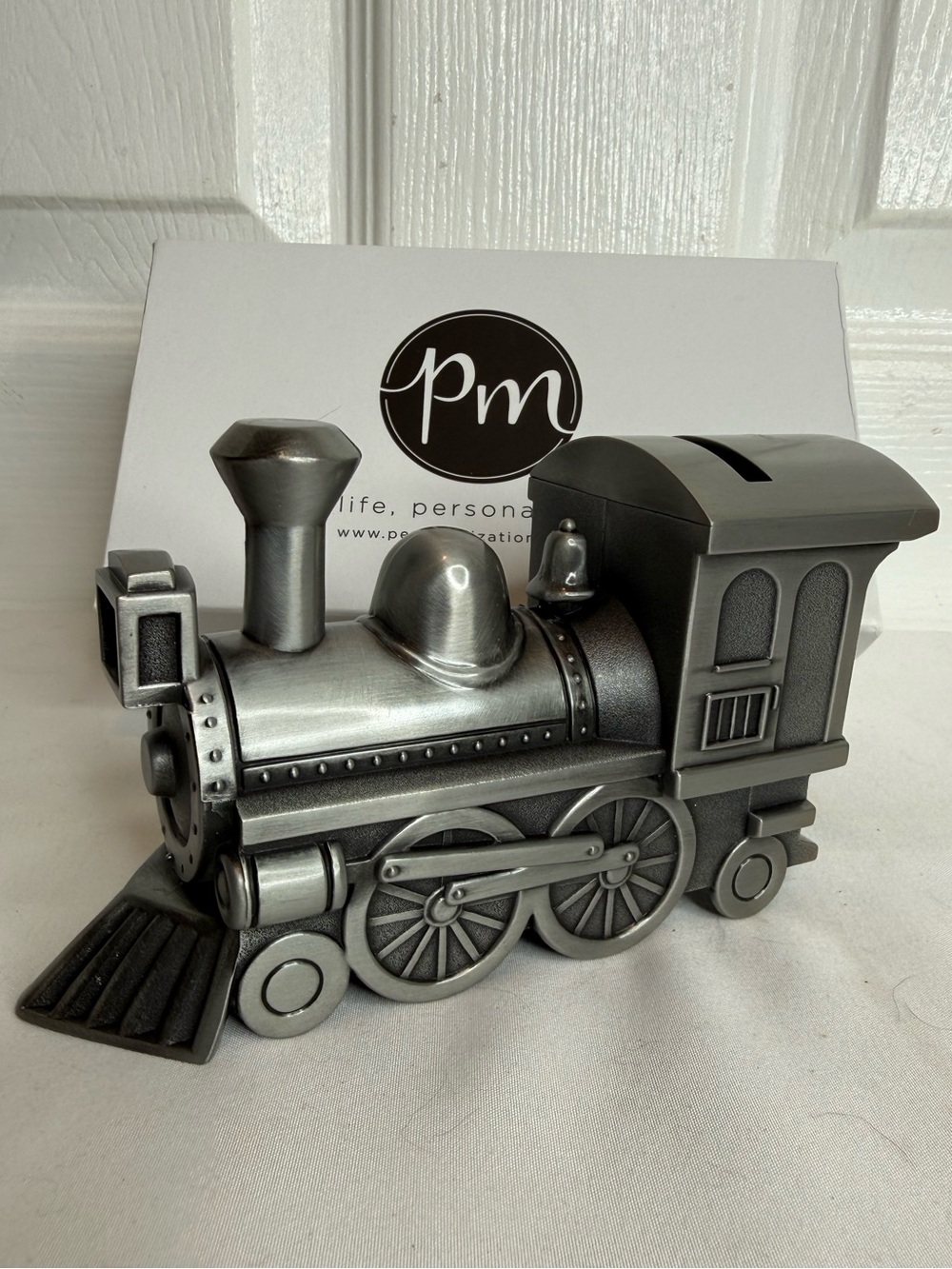 PEWTER CHOO-CHOO TRAIN BANK